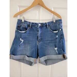 Judy Blue Los Angeles Blue High Rise Shorts size 32 cuffed tummy control stretch